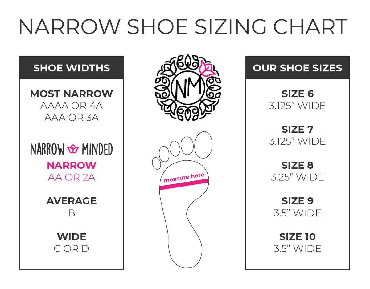 Women's Narrow Shoes Size Information – Narrow Minded Shoes